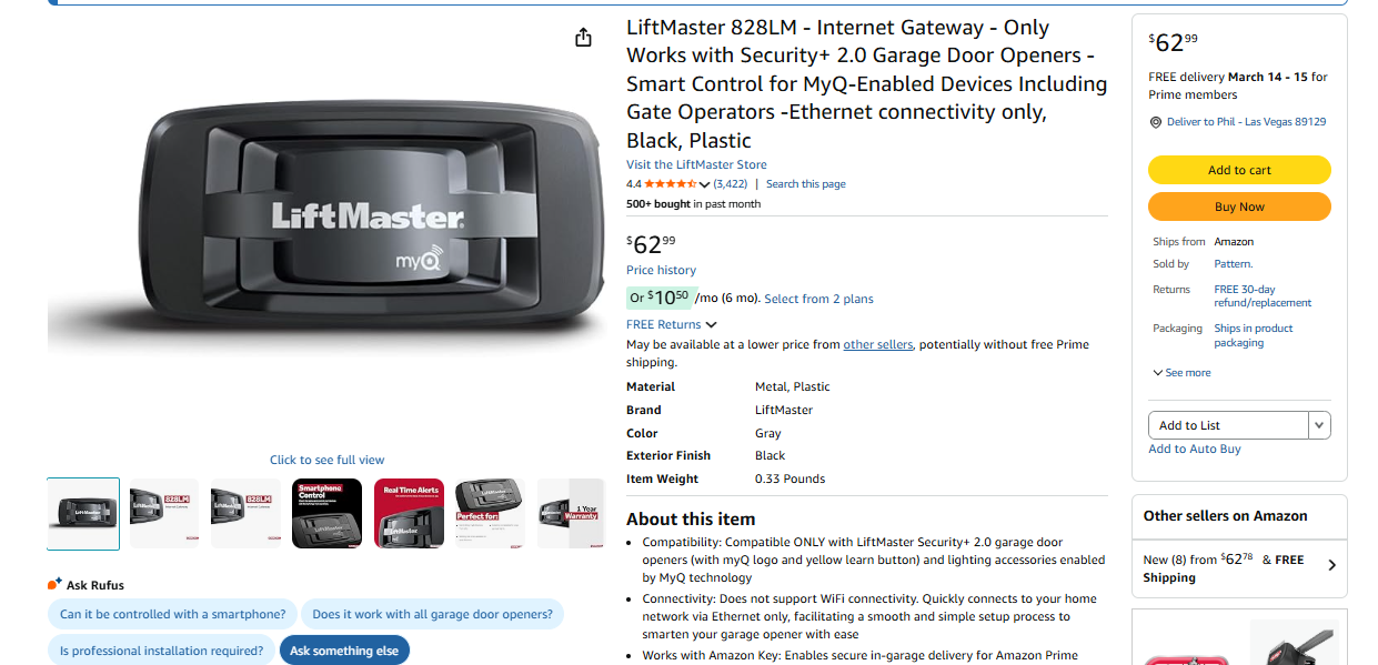 LiftMaster 828LM Internet Gateway